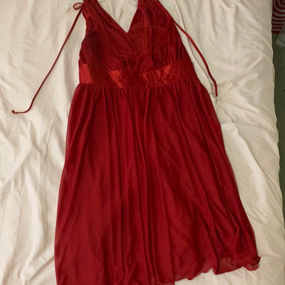 Red party dress